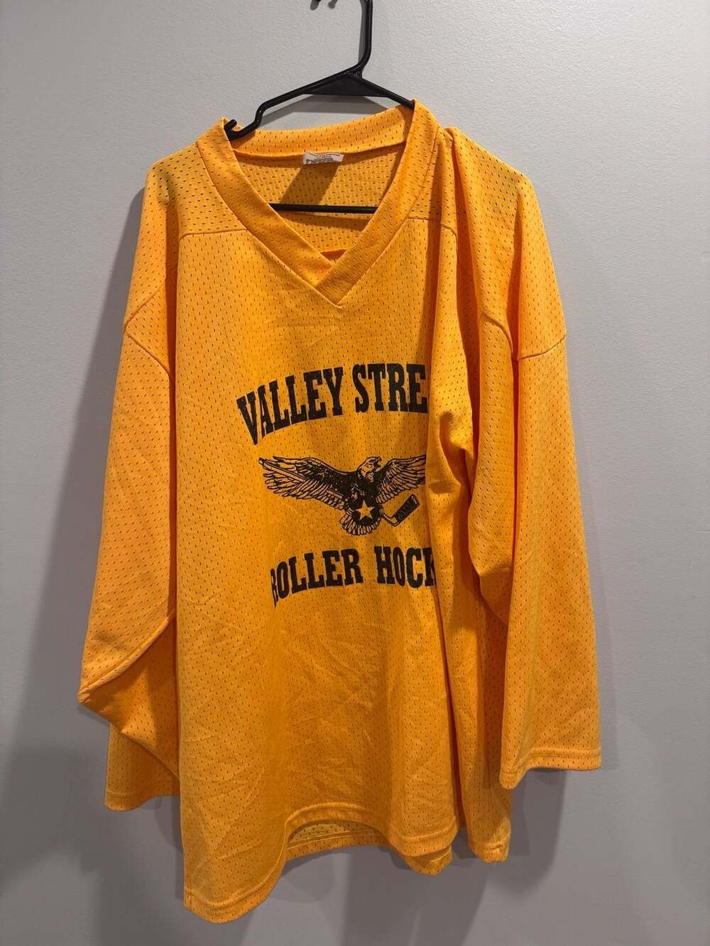 Vintage VKM Valley Stream Roller Hockey Jersey Adult Large Yellow Mesh